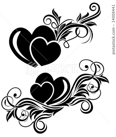 Black floral design element Black floral design element 14008441