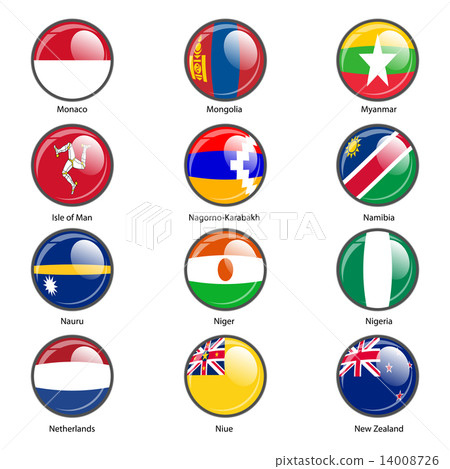 Set circle icon Flags of world sovereign states. Vector illustr Set circle icon Flags of world sovereign states. Vector illustr 14008726