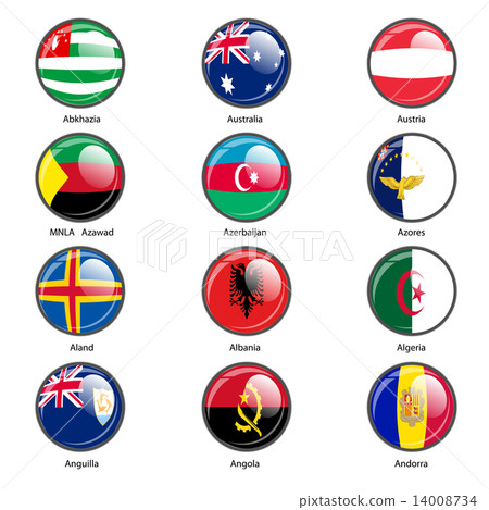Set circle icon  Flags of world sovereign states. Vector illustr 14008734