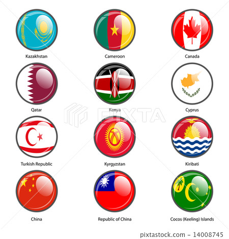 Set circle icon Flags of world sovereign states. Vector illustr Set circle icon Flags of world sovereign states. Vector illustr 14008745