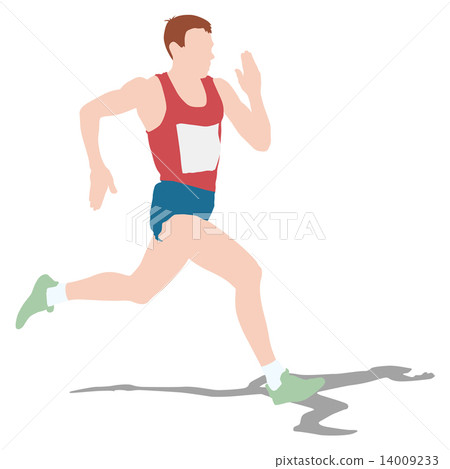 Athlete on running race, silhouettes. Vector illustration. Athlete on running race, silhouettes. Vector illustration. 14009233