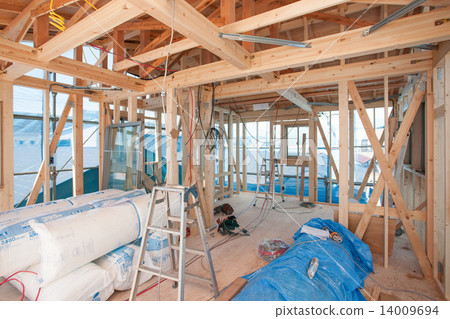Wooden houses under construction 14009694