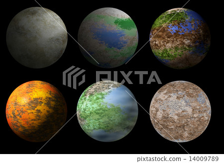 Collection of six fantasy alien planets 14009789
