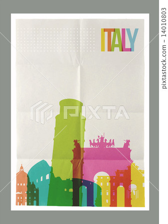 Travel Italy landmarks skyline vintage poster 14010803