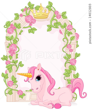 Fairy tale frame with unicorn 14012803
