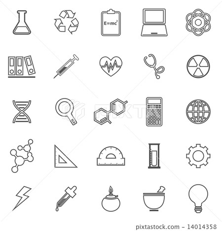 Science line icons on white background Science line icons on white background 14014358