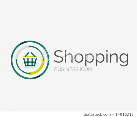 Thin line neat design logo, shopping cart icon Thin line neat design logo, shopping cart icon 14016212
