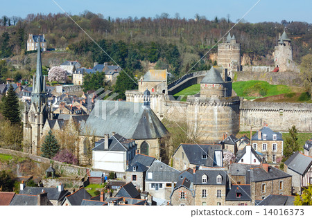 The Chateau de Fougeres (France) spring view. 14016373