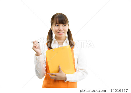White back image of women in their twenties who had aprons 14016557
