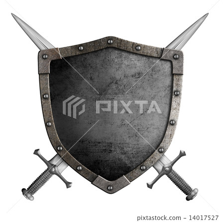 coat of arms medieval knight shield and crossed swords isolated coat of arms medieval knight shield and crossed swords isolated 14017527