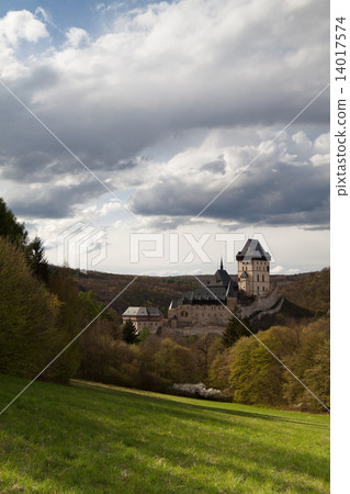 Famous Karlstejn castle near Prague in Czech Republic 14017574