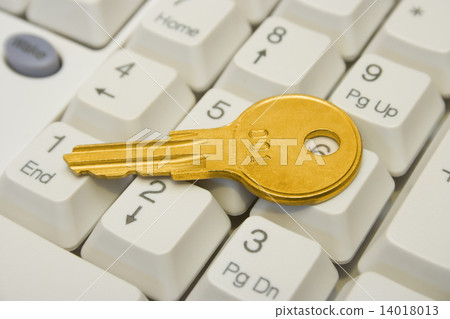 Golden key on computer keyboard 14018013