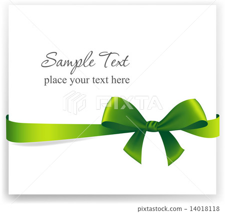 Greeting card with a green ribbon. - Stock Illustration [14018118] - PIXTA