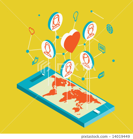 Isometric illustration for Valentine's Day Isometric illustration for Valentine's Day 14019449