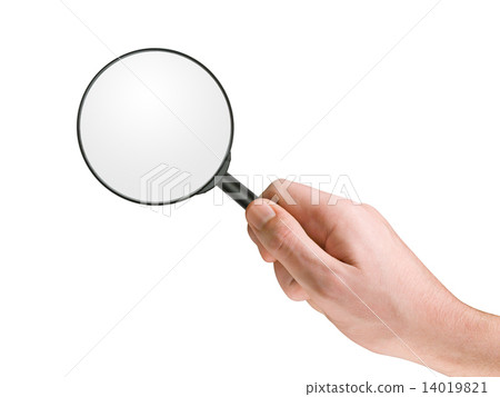 Magnifying glass in hand 14019821