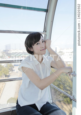 Ferris wheel with woman Ferris wheel with woman 14020302