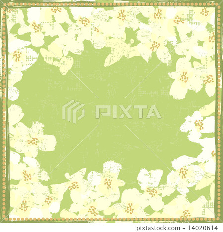 Hand painted textured white spring flowers vignette Hand painted textured white spring flowers vignette 14020614