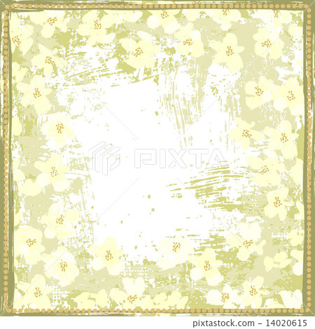 Hand painted textured white spring flowers shabby frame Hand painted textured white spring flowers shabby frame 14020615