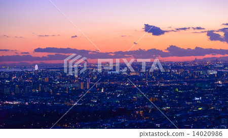 晚上景觀在東京 14020986