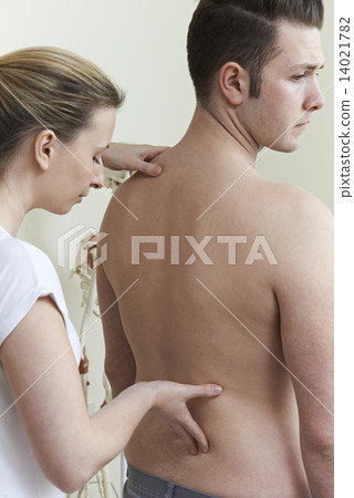 Female Osteopath Treating Male Patient With Back Problem 14021782
