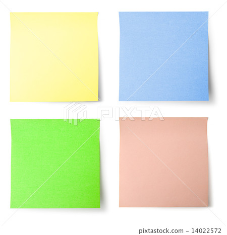 Yellow, blue, green and pink note paper 14022572