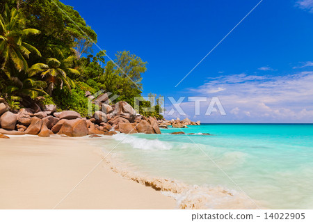 Beach Georgette at island Praslin - Seychelles 14022905