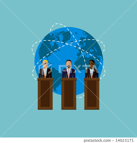 flat  illustration of a speakers. politicians. election debates 14023171