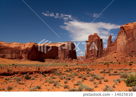 Peaks of rock formations in the Navajo Park of Monument Valley Utah Peaks of rock formations in the Navajo Park of Monument Valley Utah 14025610