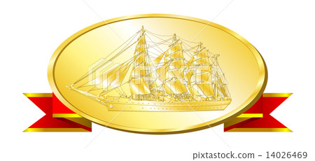 Sailing ship gold medal (ribbon) Sailing ship gold medal (ribbon) 14026469
