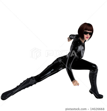 A woman in a leather suit 14026668