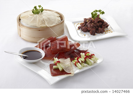 Chinese roasted duck set on white background Chinese roasted duck set on white background 14027466