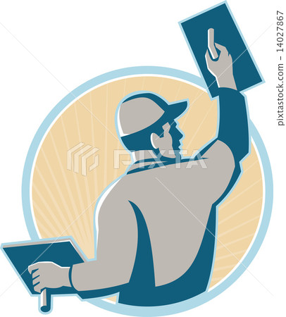 plasterer construction worker trowel 14027867