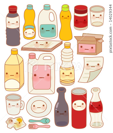 Set of Cute Rubbish 14029344