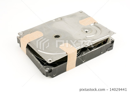 Hard disk drive with adhesive bandage Hard disk drive with adhesive bandage 14029441