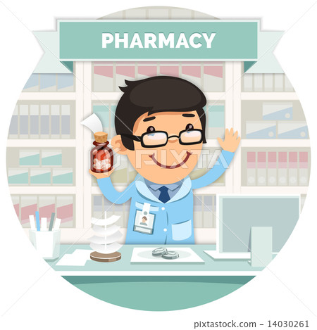 Apothecary behind the Counter at Pharmacy Round Banner 14030261