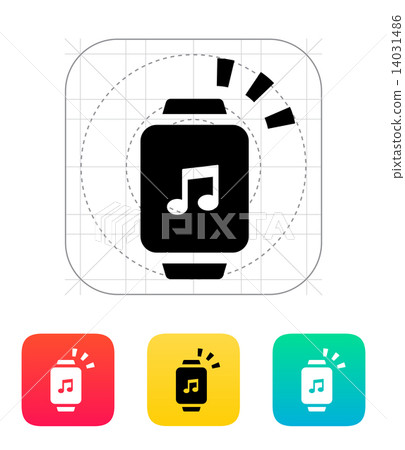 Outgoing sound from smart watch icon. 14031486