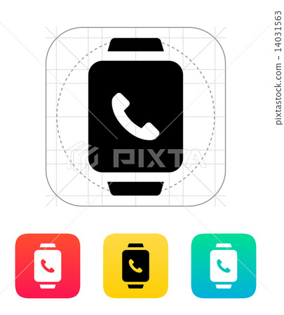 Smart watch call with handset icon. 14031563