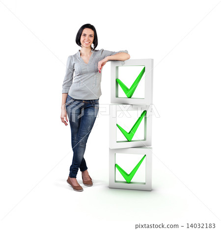 Girl with a check list Girl with a check list 14032183