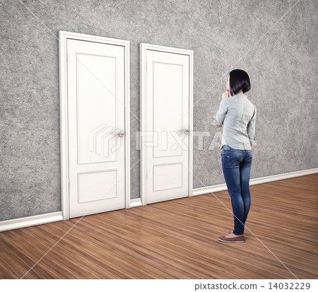 Girl before a doors Girl before a doors 14032229