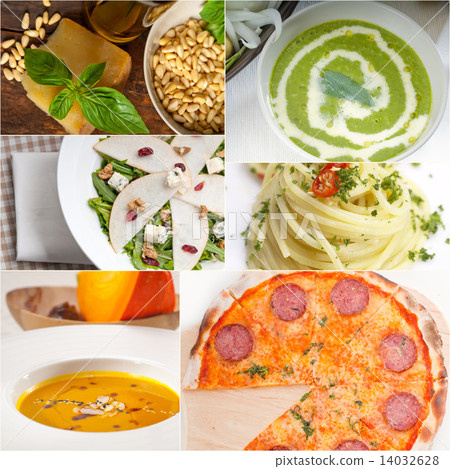 healthy and tasty Italian food collage 14032628