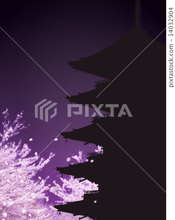 Cherry blossoms and five-storied pagoda Cherry blossoms and five-storied pagoda 14032904