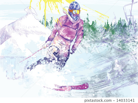 downhill skier downhill skier 14033141