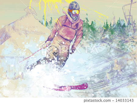 downhill skier downhill skier 14033143