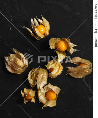 Cape Gooseberry on black marble 14033265