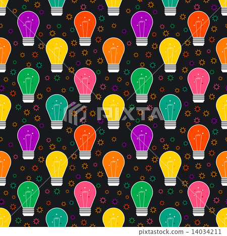Vector seamless pattern with light bulb in flat style Vector seamless pattern with light bulb in flat style 14034211