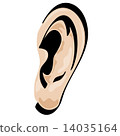 Ear Vector Cartoon shaded 14035164