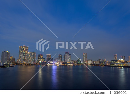 Townscape of Toyosu Night view Townscape of Toyosu Night view 14036091