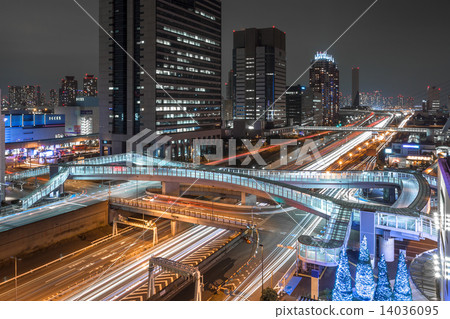 Odaiba and the Gulf road Night view Odaiba and the Gulf road Night view 14036095