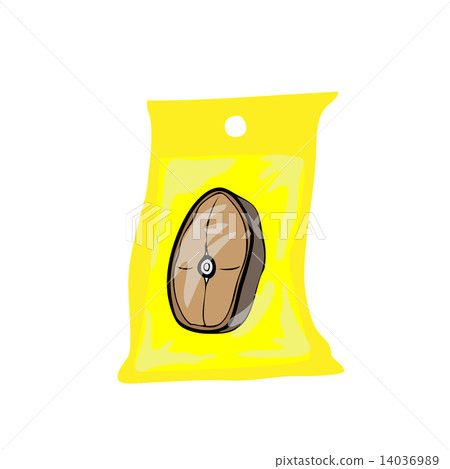 Bag piece of fish preserved in salt water 14036989