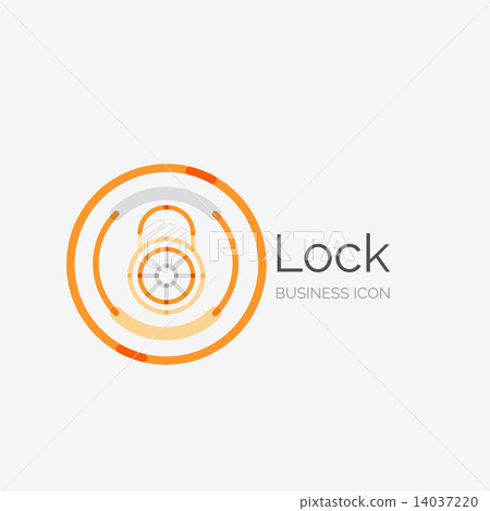 Thin line neat design logo, lock concept - Stock Illustration [14037220 ...